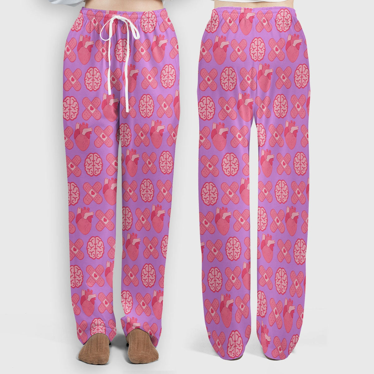 Heart Brain Medical Icon Nurse Scrub Set
