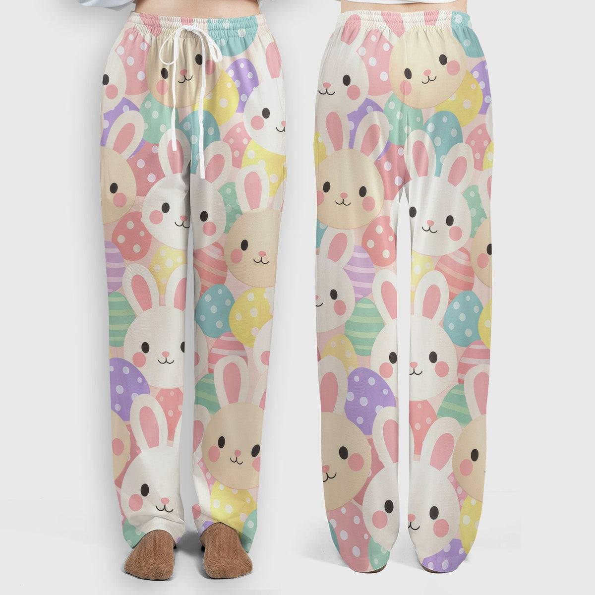 Pastel Bunny Easter Eggs Nurse Scrub Set