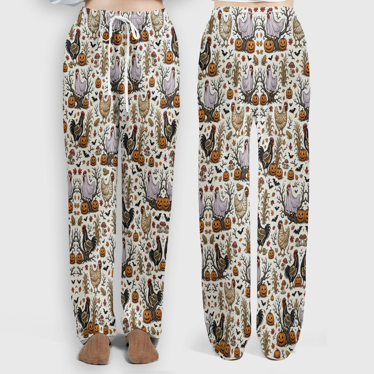 Skeleton Chickens Nurse Scrub Set - Halloween Gift