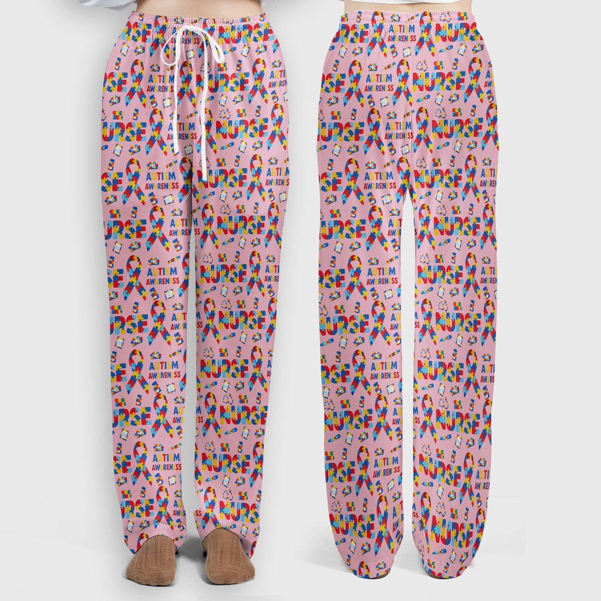 Autism Awareness Puzzle Ribbon Nurse Scrub Set