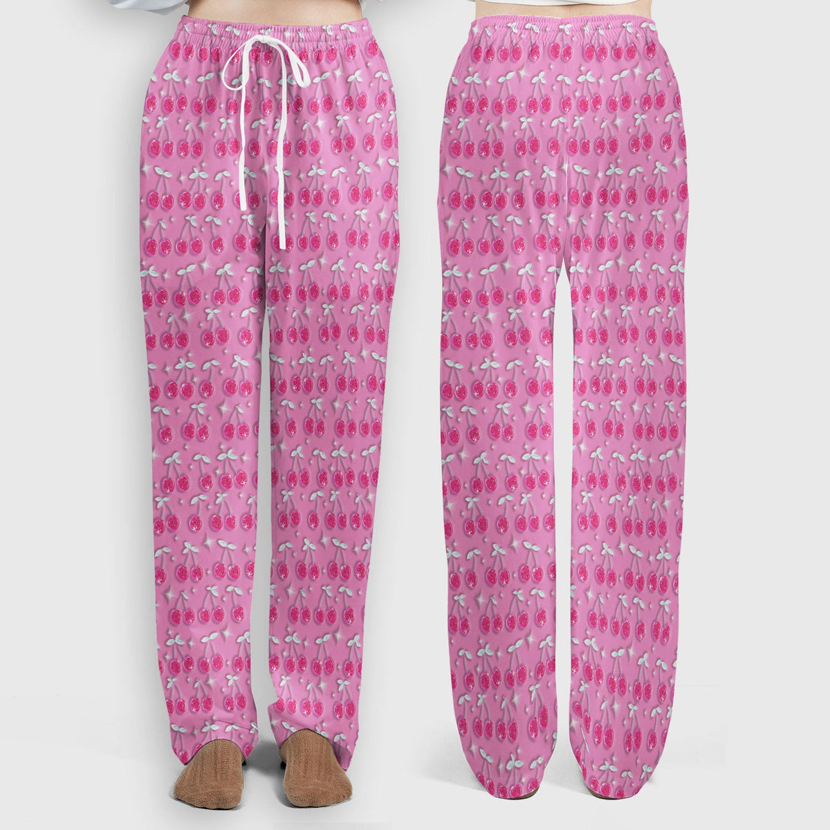 Pink Cherry Sparkle Nurse Scrub Set