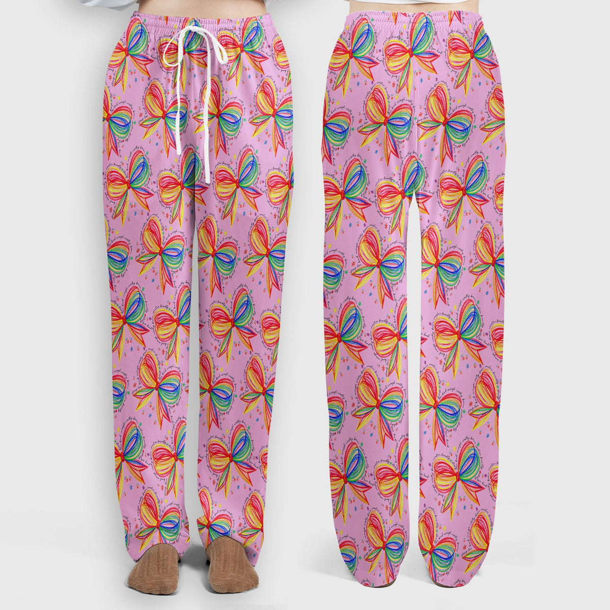 Colorful Rainbow Bow Nurse Scrub Set