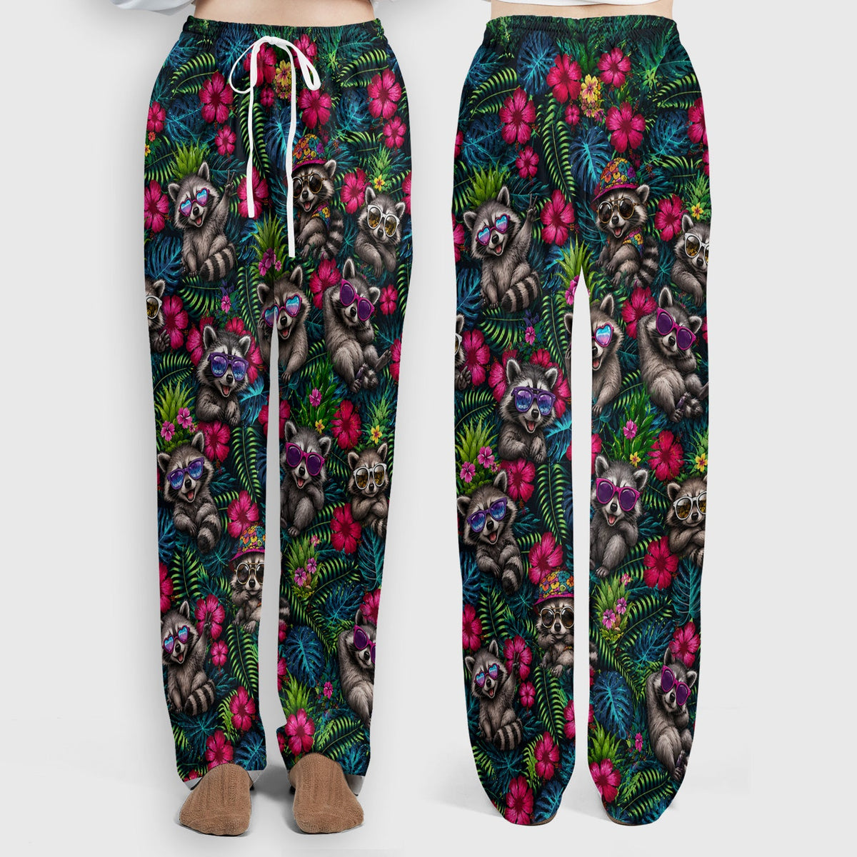 Tropical Raccoon Nurse Floral Scrub Set