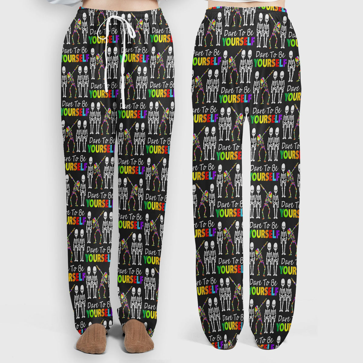 Rainbow Skeleton Dare To Be Yourself Nurse Scrub Set