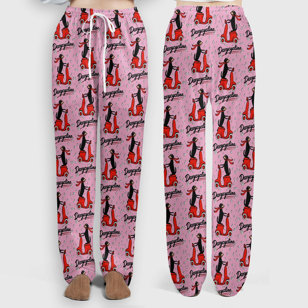 Dachshund Riding Scooter Nurse Scrub Set