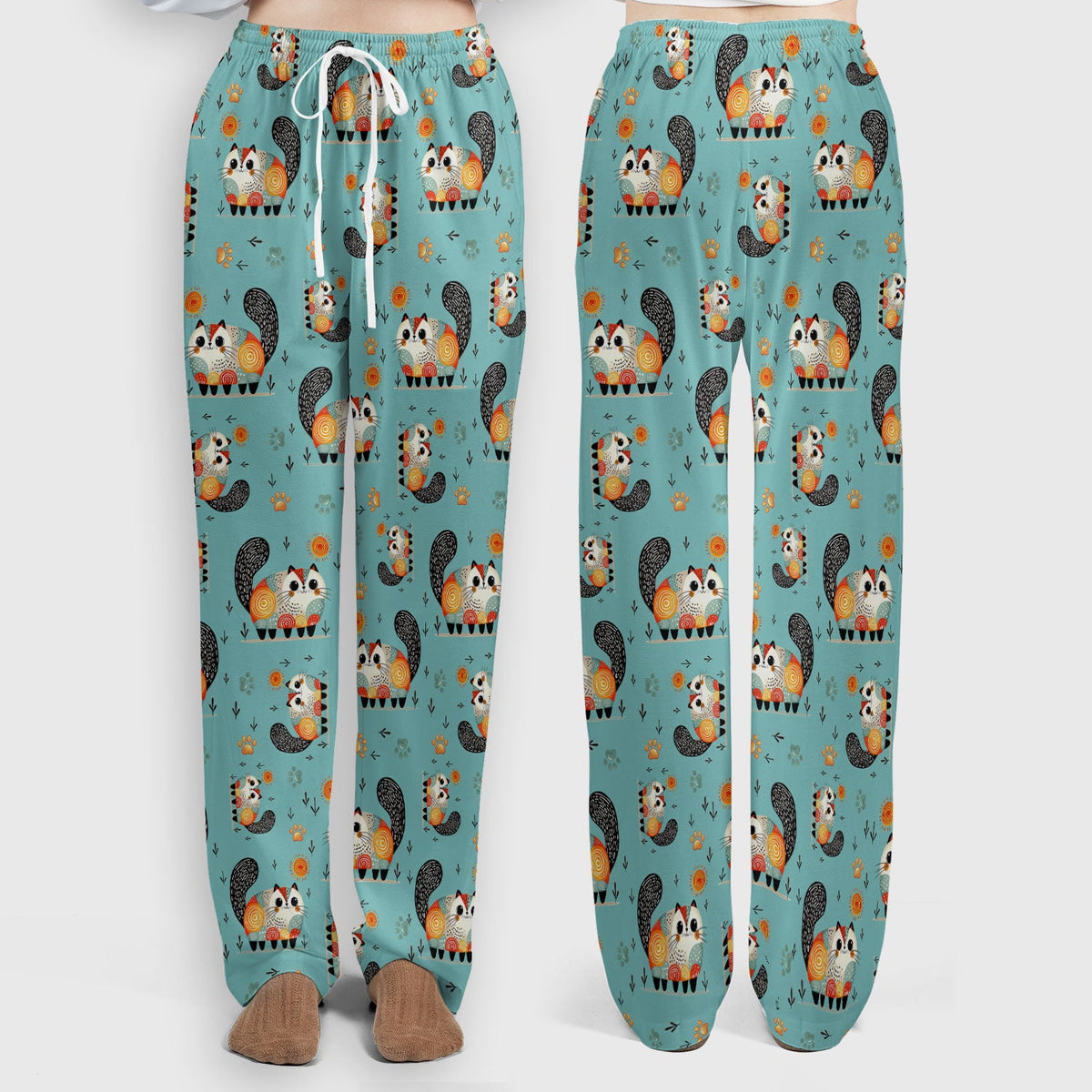 Cat Illustration Nurse Scrub Set