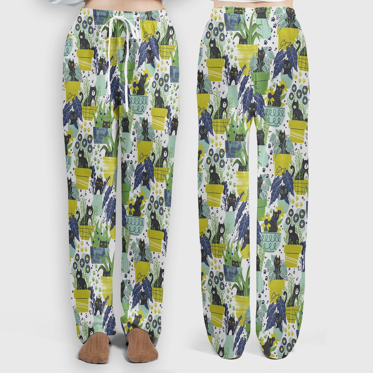 Black Cat Planter Garden Nurse Scrub Set