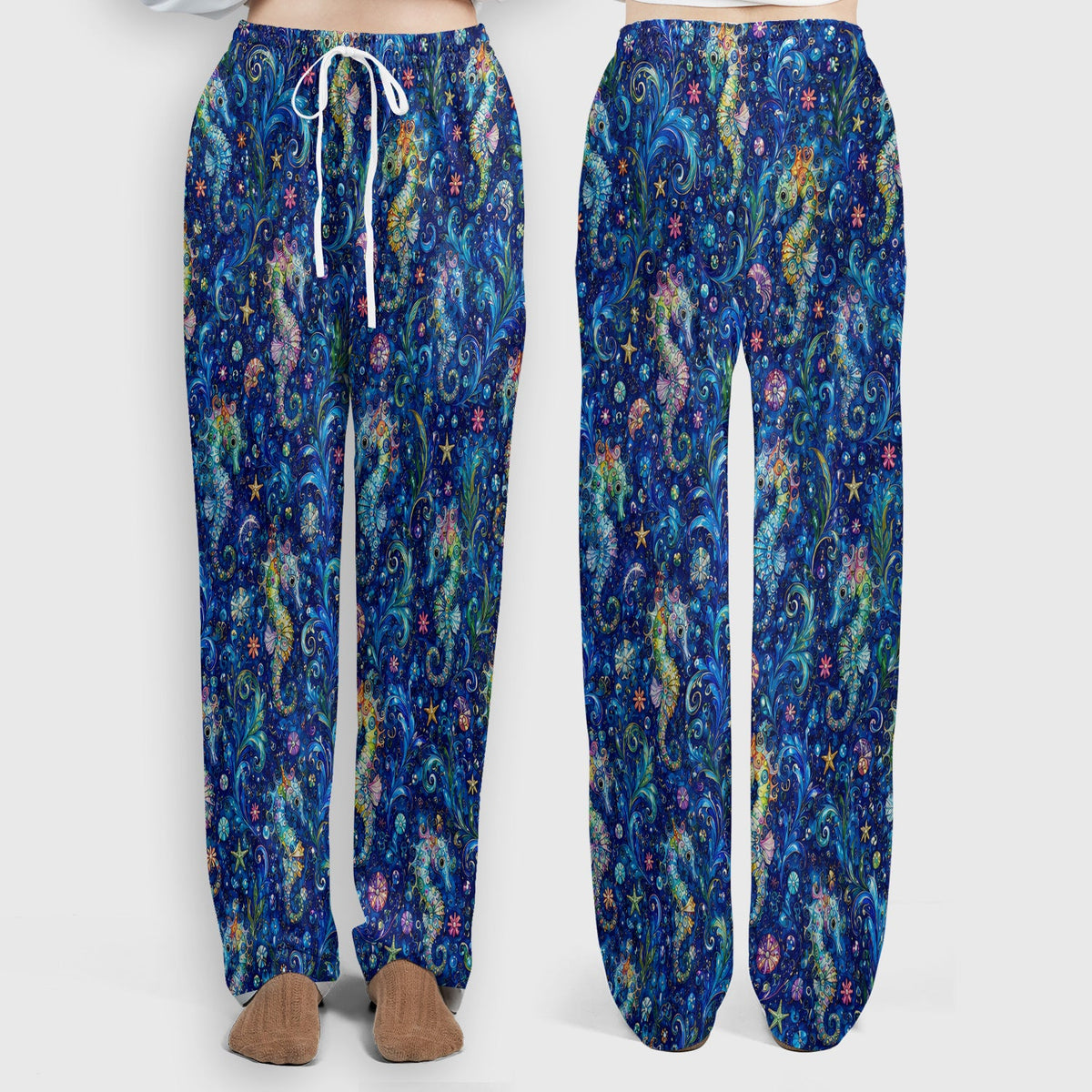 Vibrant Seahorse Ocean Swirl Nurse Scrub Set