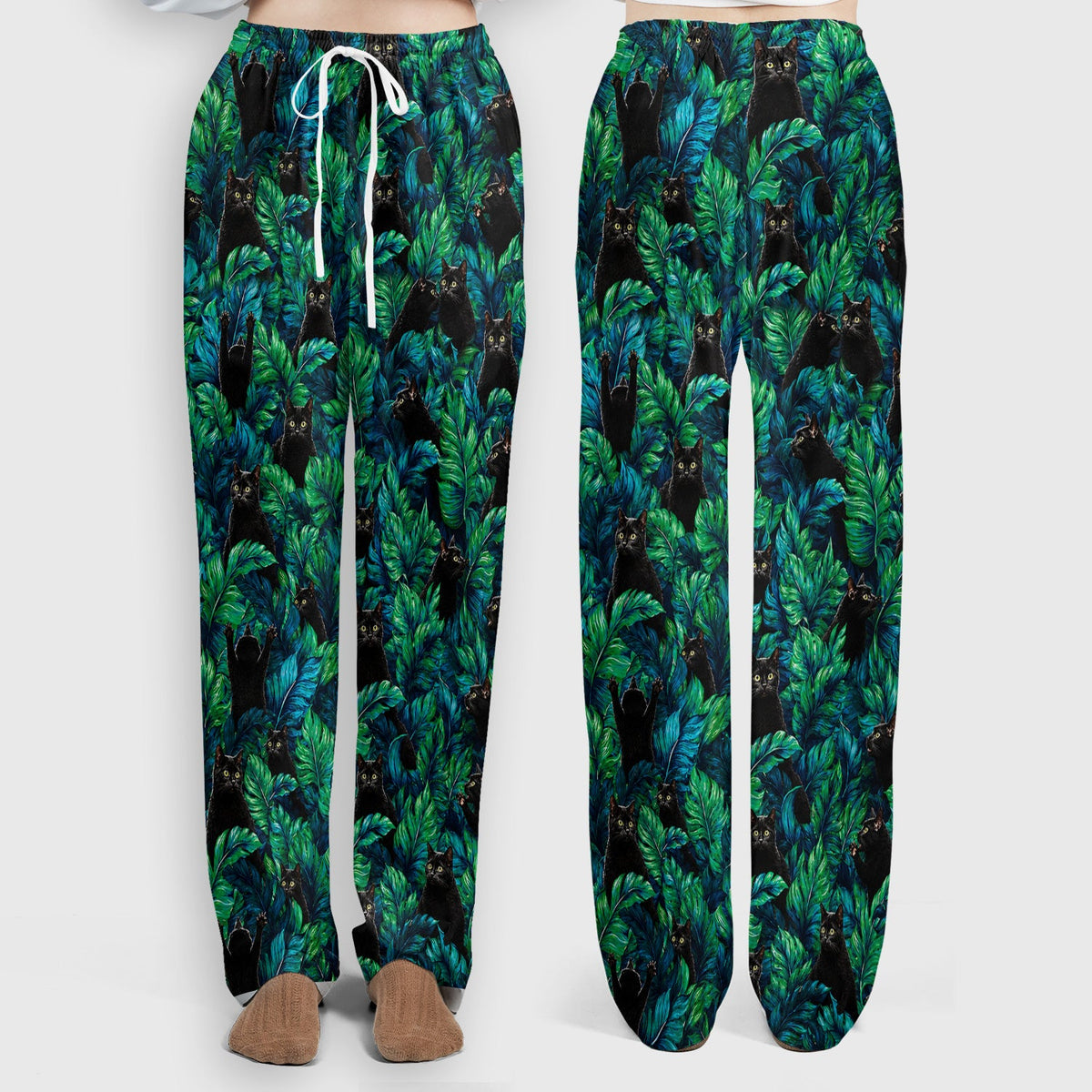 Black Cat Tropical Jungle Nurse Scrub Set