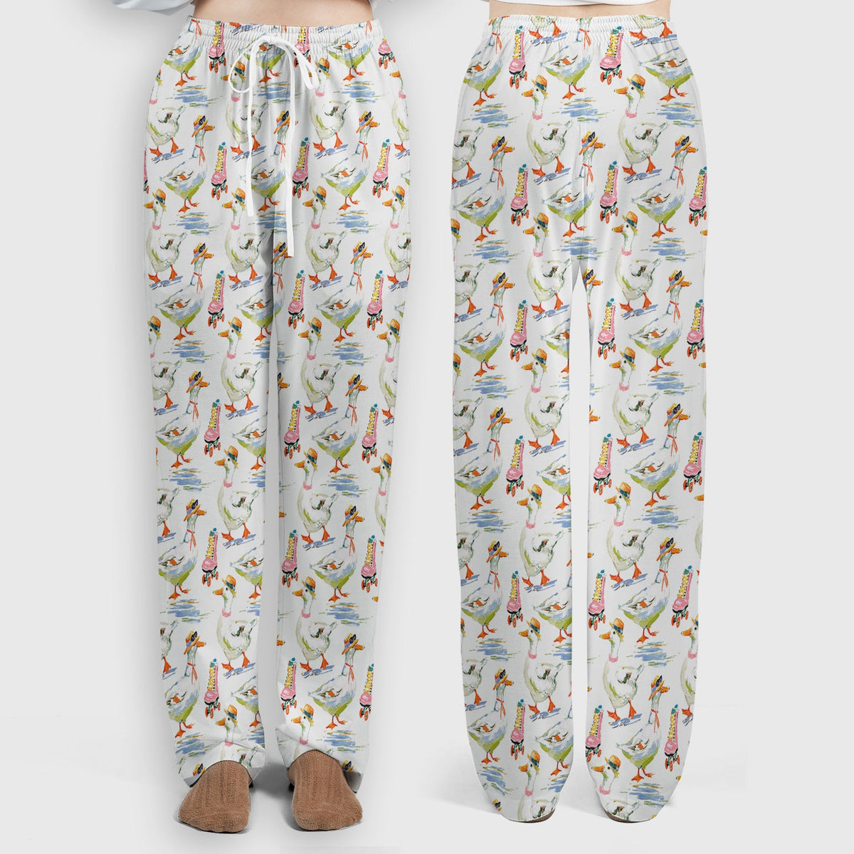 Roller Skating Goose Nurse Scrub Set