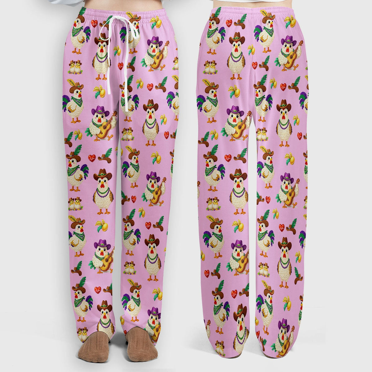 Mardi Gras Rooster Cowboy Nurse Scrub Set