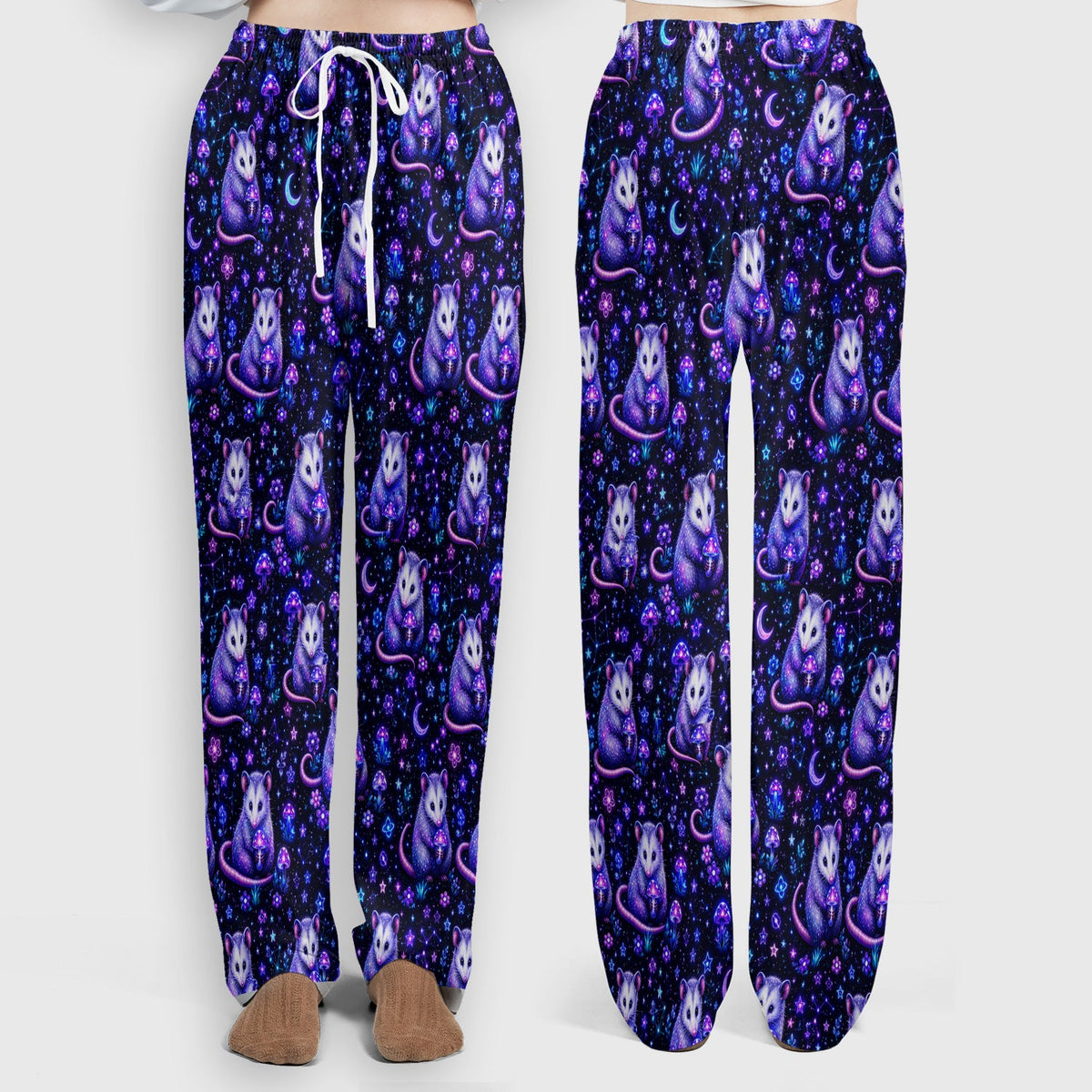 Neon Opossum Mushroom Galaxy Nurse Scrub Set