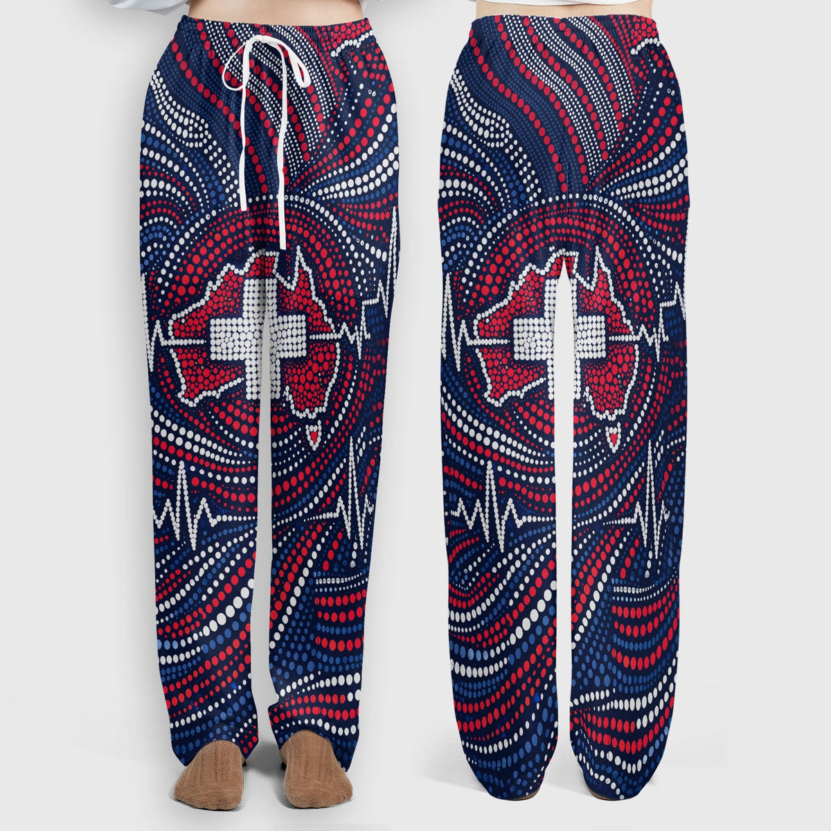 Dot Art Cross Heartbeat Nurse Scrub Set