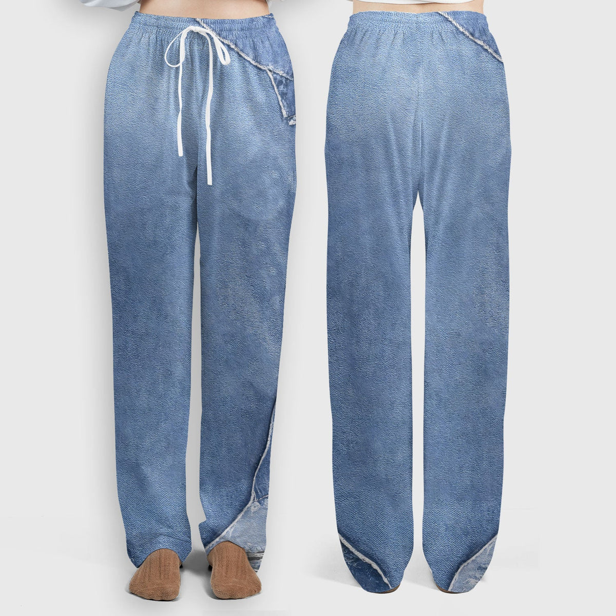 Personalized Patchwork Denim Cat Nurse Scrub Set