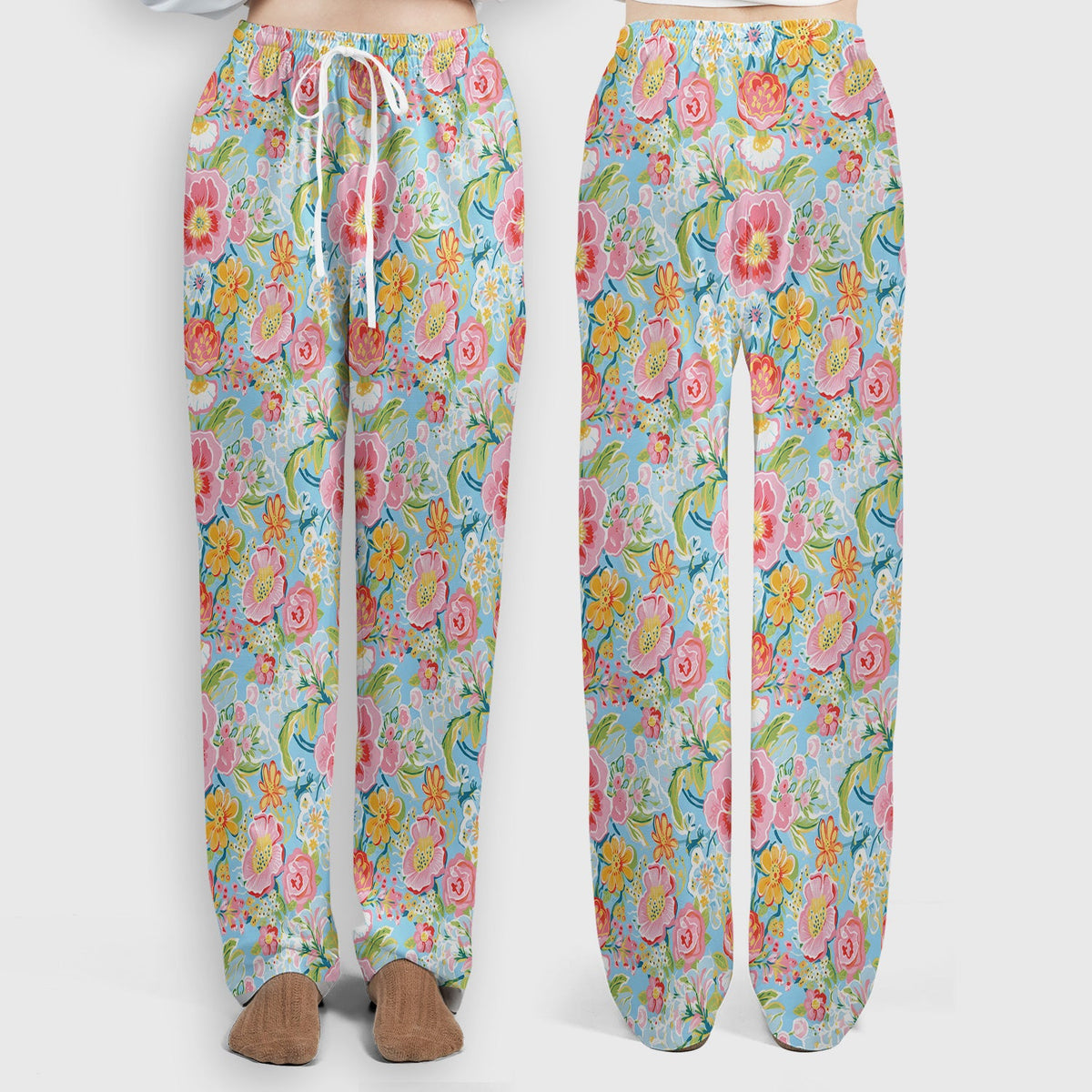 Pastel Tropical Floral Garden Nurse Scrub Set