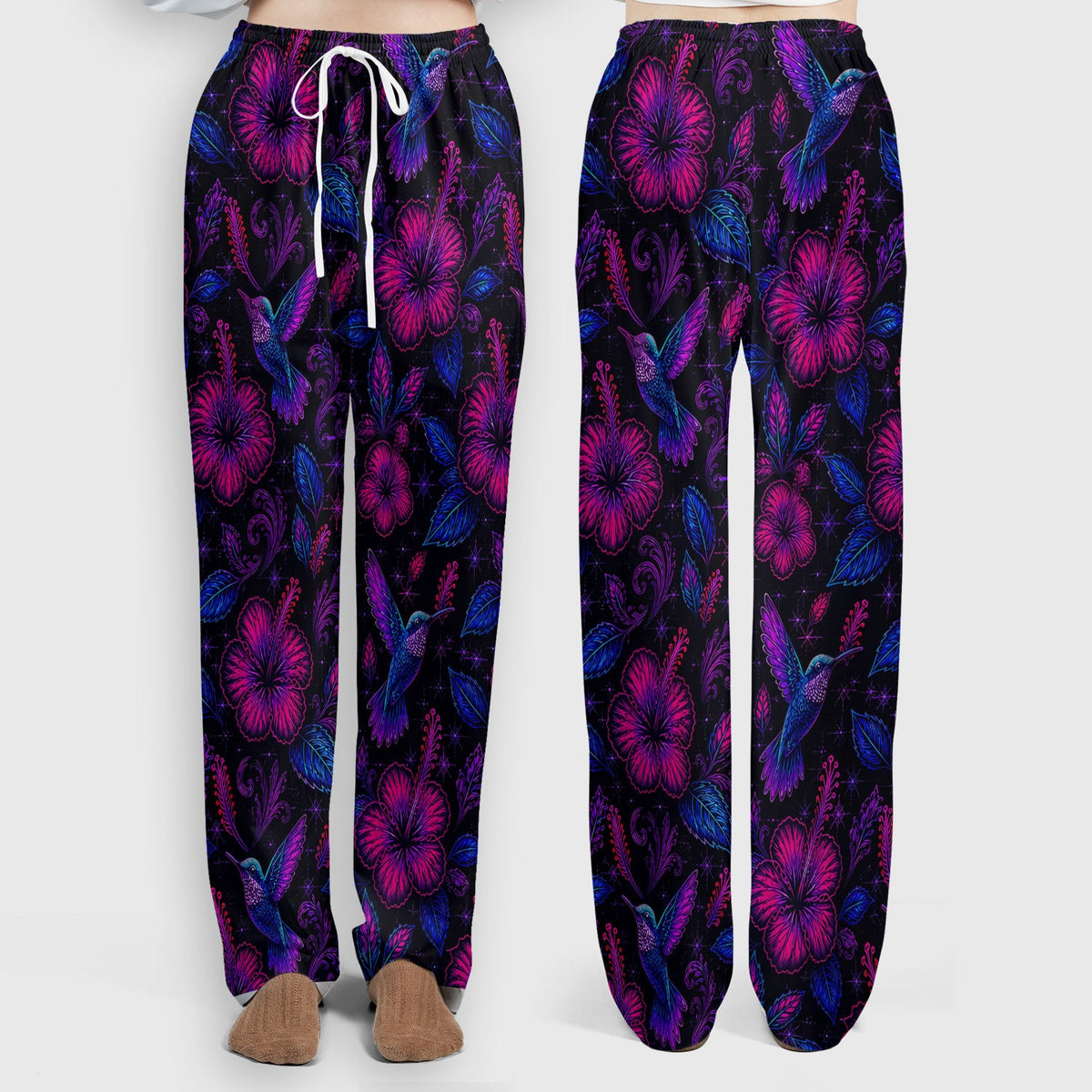 Tropical Hummingbird Hibiscus Floral Nurse Scrub Set