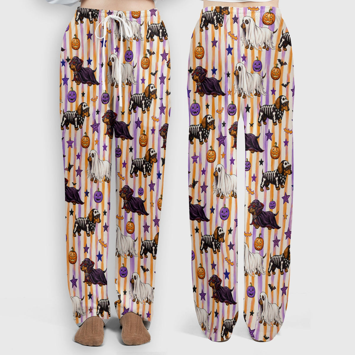 Dachshund Stripe Nurse Scrub Set - Halloween Gift