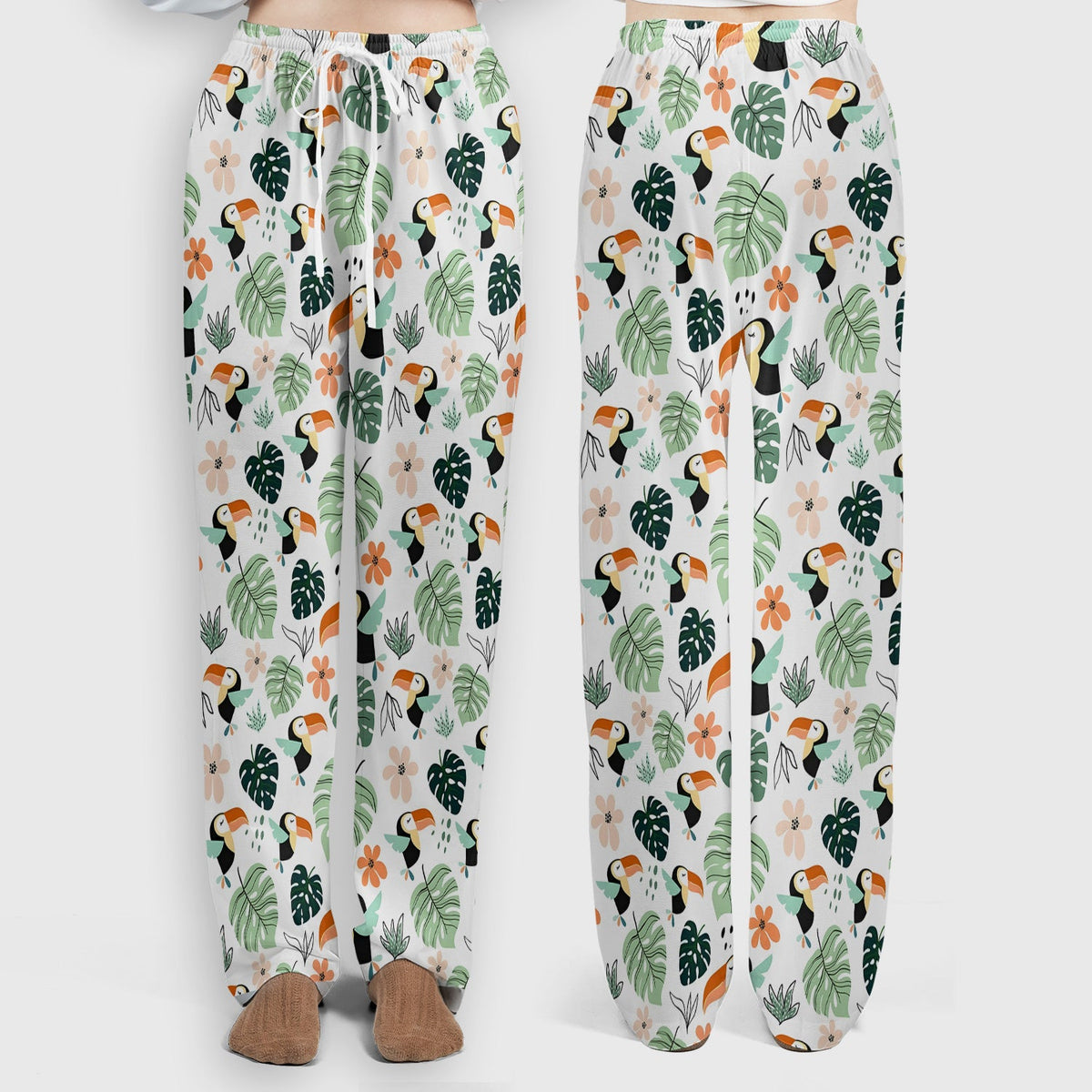 Tropical Toucan Leaf Floral Nurse Scrub Set