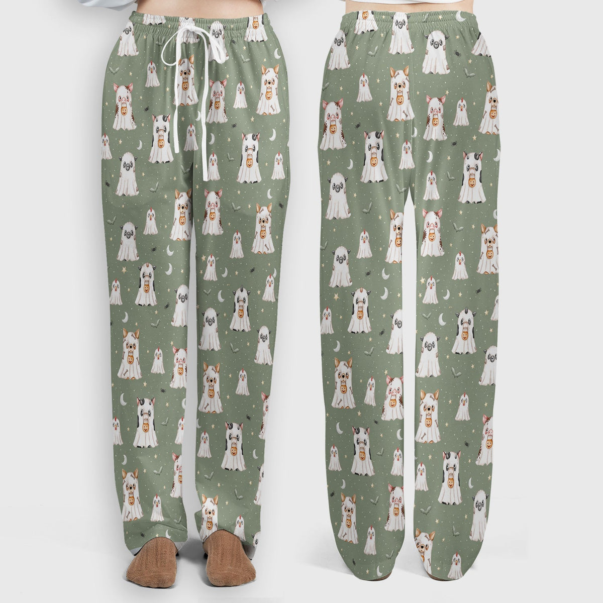 Spooky Farm Animal Ghost Nurse Scrub Set