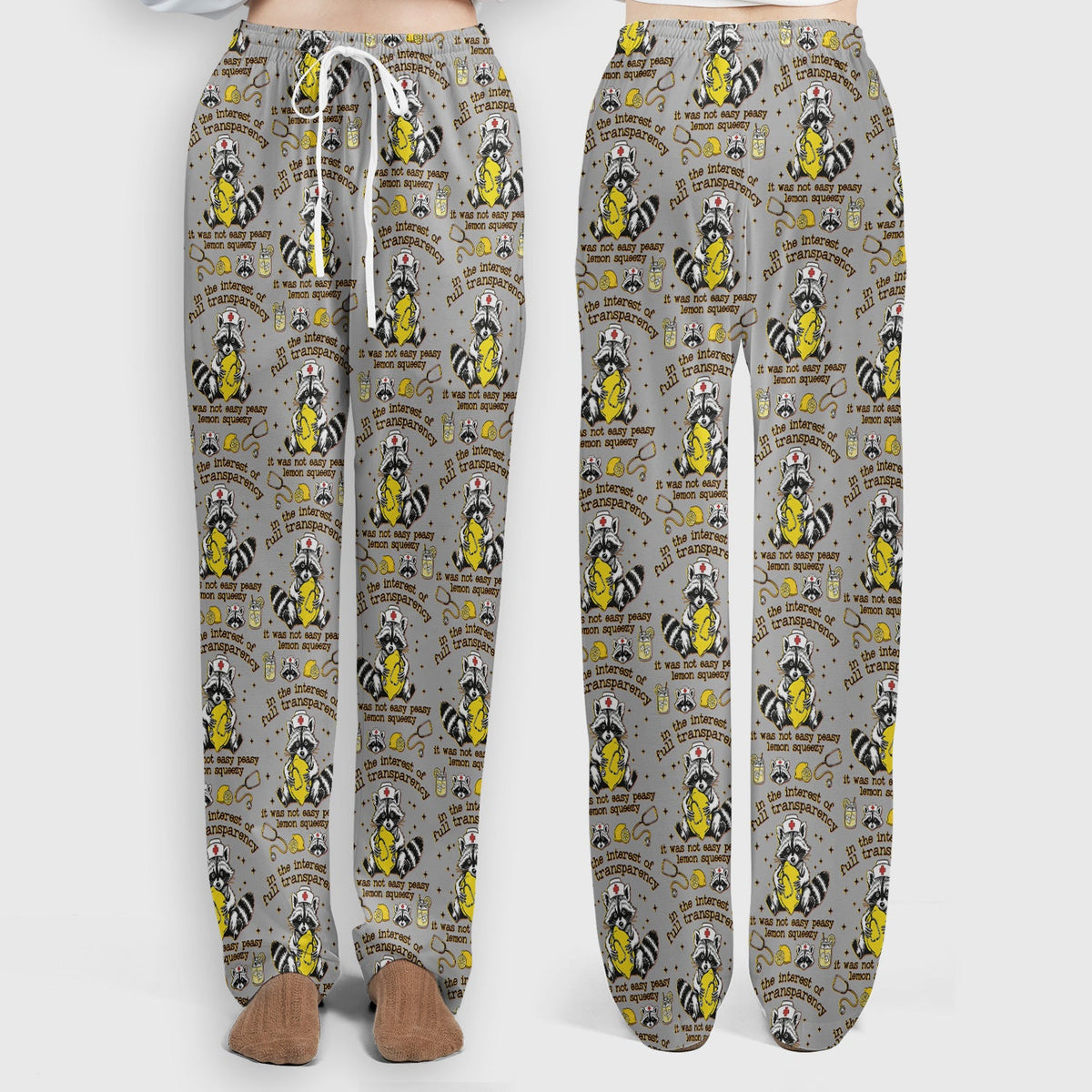 Raccoon Lemon Quote Nurse Scrub Set