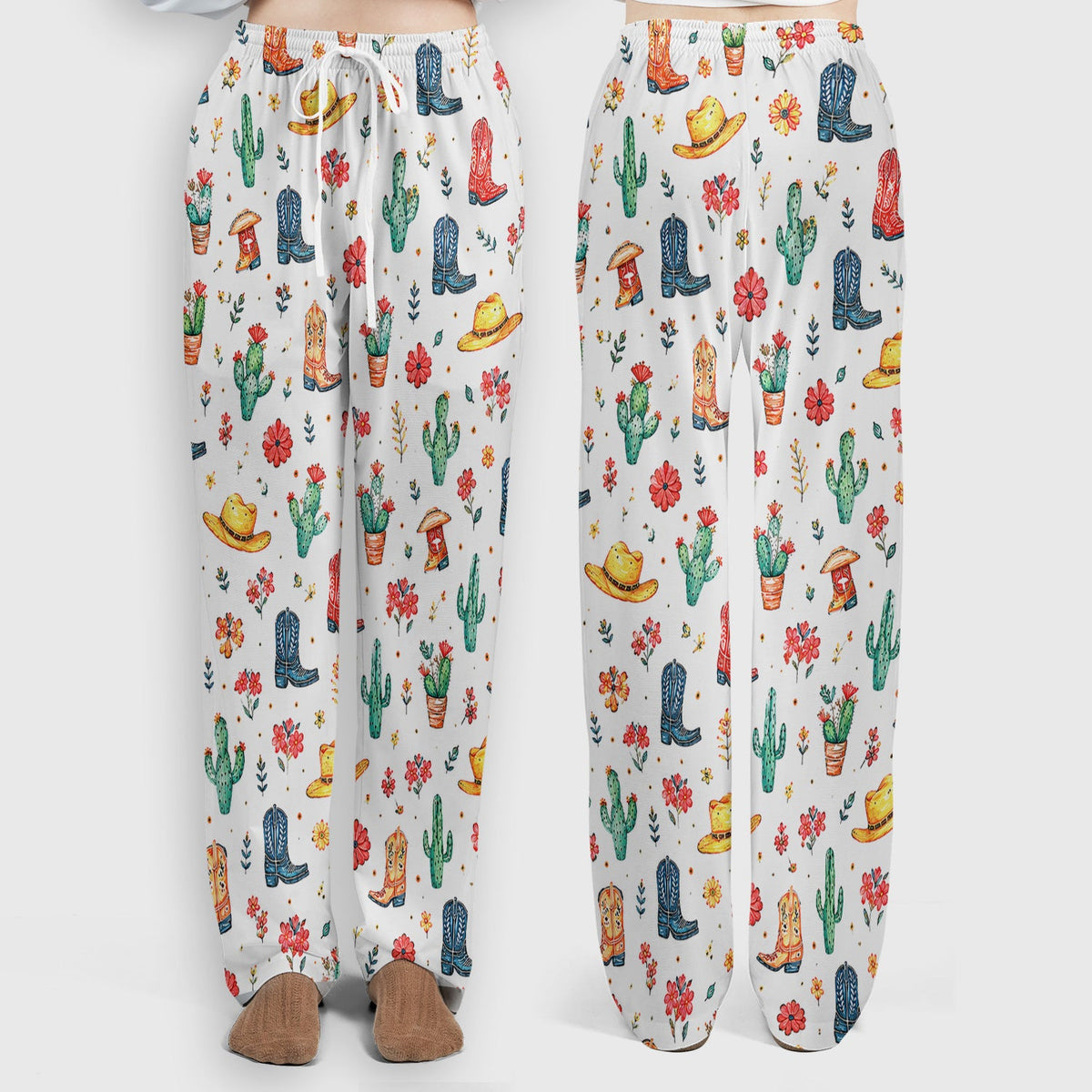 Whimsical Western Cactus Boots Nurse Scrub Set