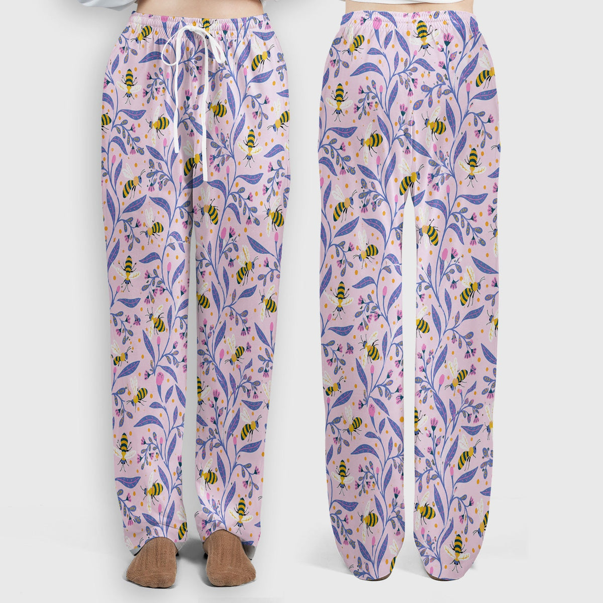 Cute Bumble Bee Floral Nurse Scrub Set
