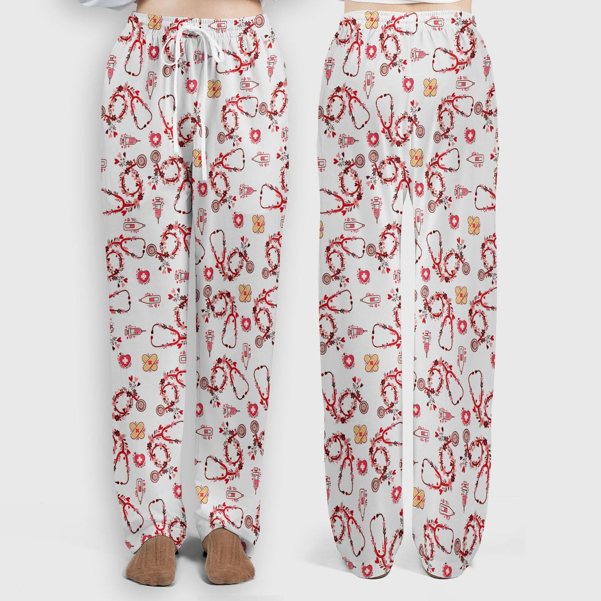 Heart Stethoscope Nurse Scrub Set
