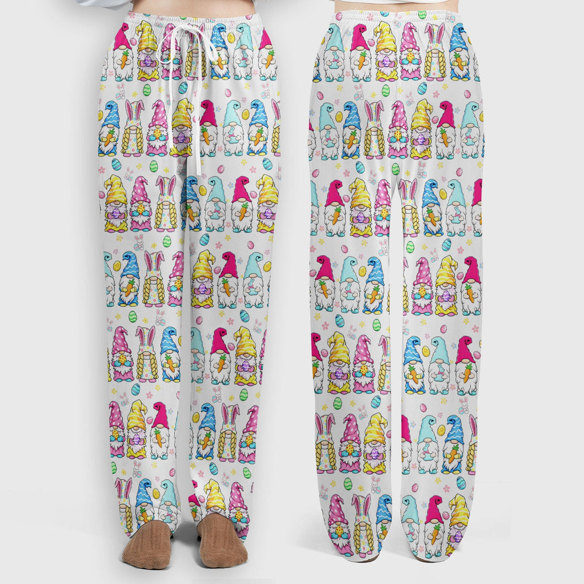 Colorful Easter Gnome Bunny Eggs Nurse Scrub Set