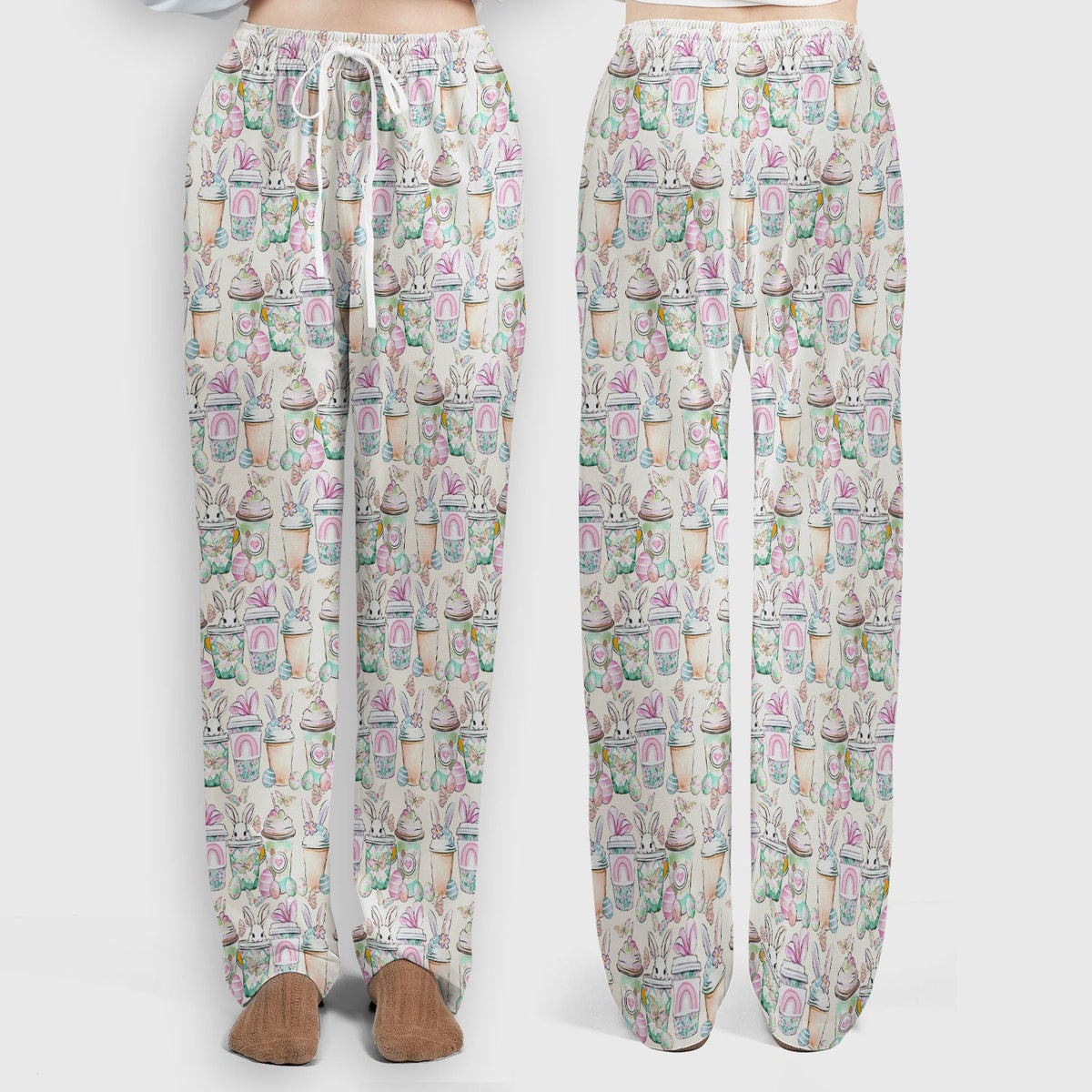 Bunny Coffee Cup Nurse Scrub Set - Easter Gift