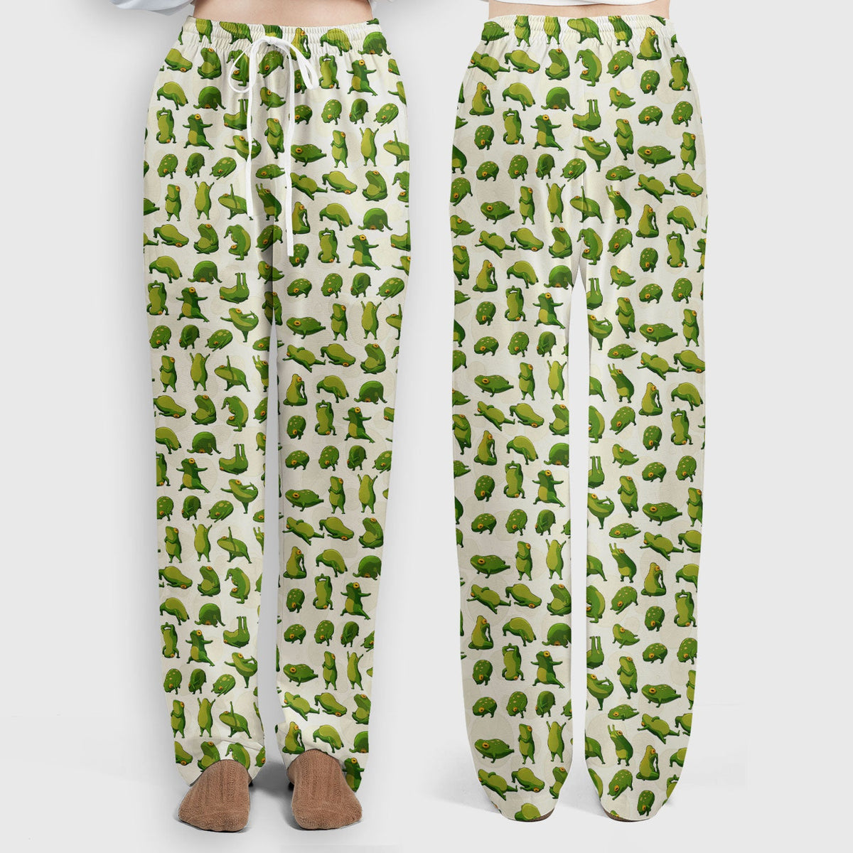 Cute Frog Cartoon Pattern Scrub Set, Breathable Med Uniform