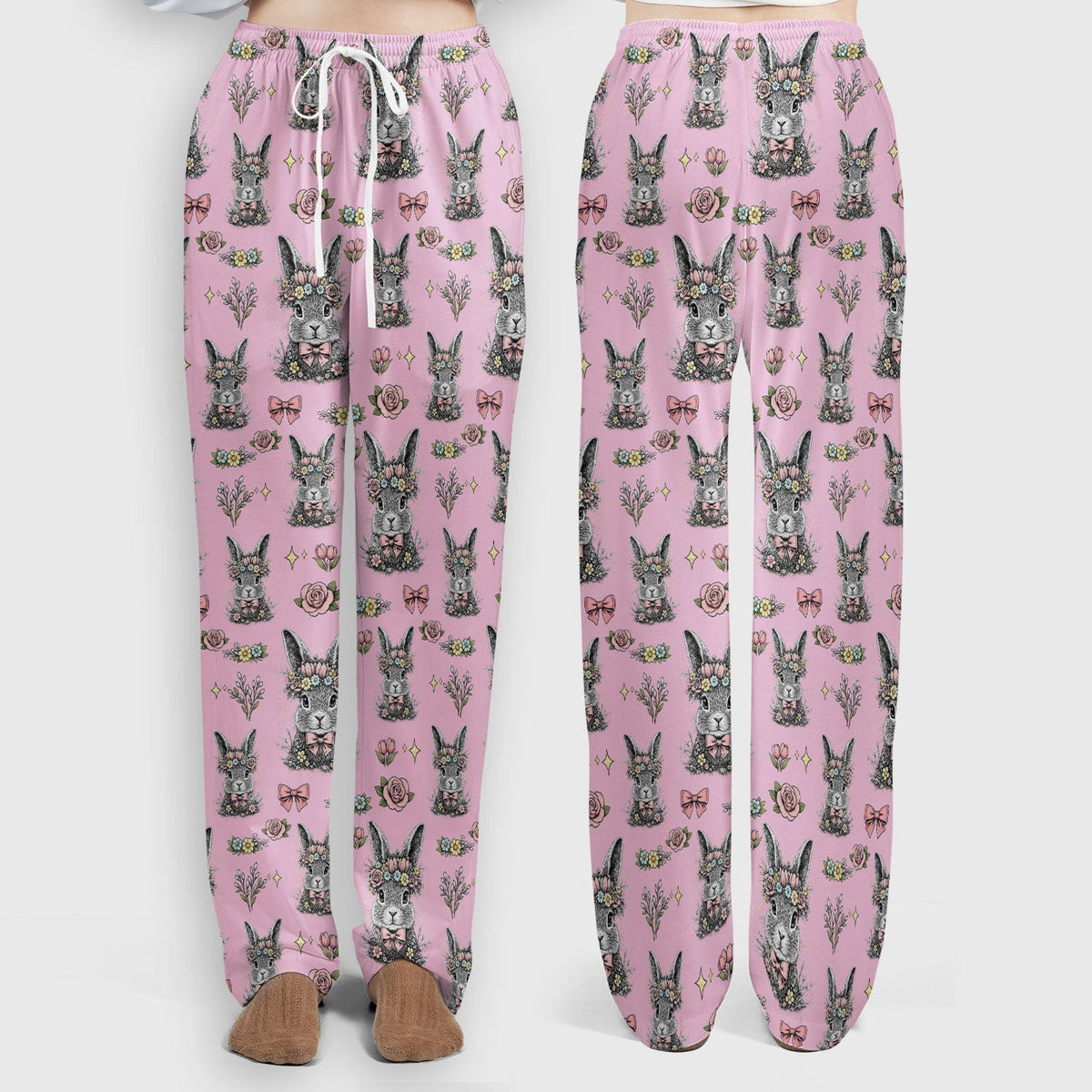 Vintage Floral Bunny Nurse Scrub Set
