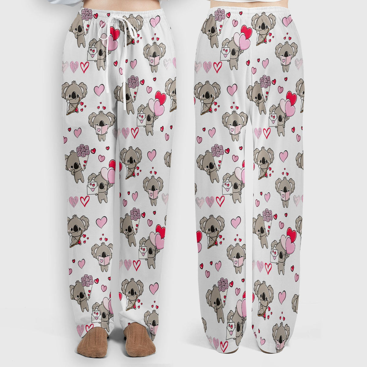 Valentine Koala Holding Flowers Nurse Scrub Set