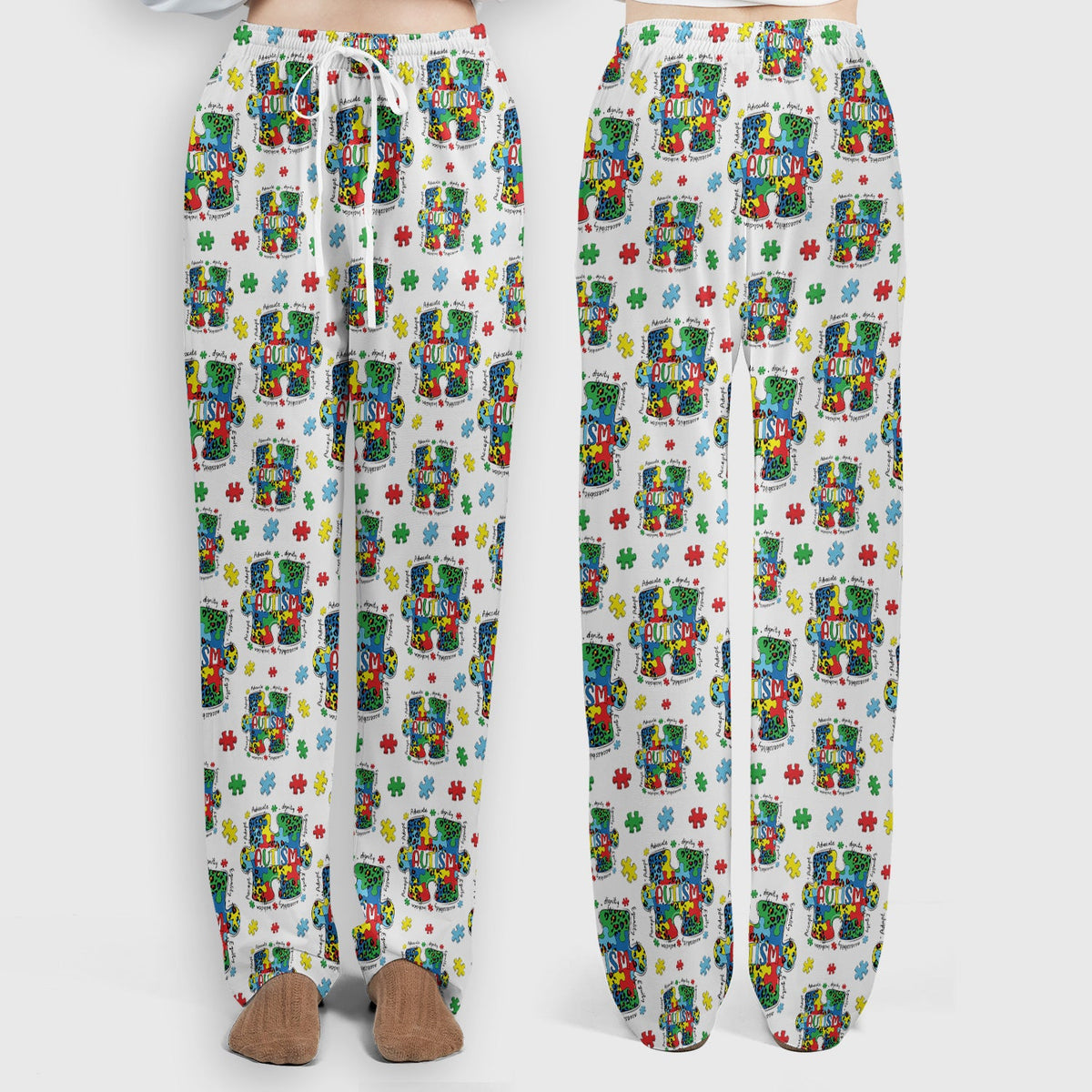 Autism Awareness Puzzle Black White Nurse Scrub Set