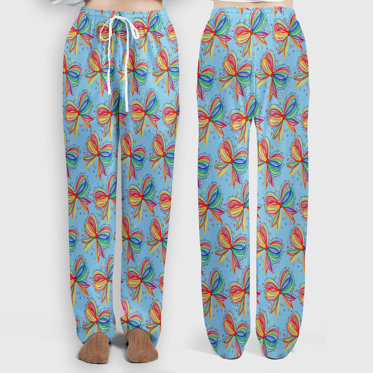 Colorful Rainbow Bow Nurse Scrub Set