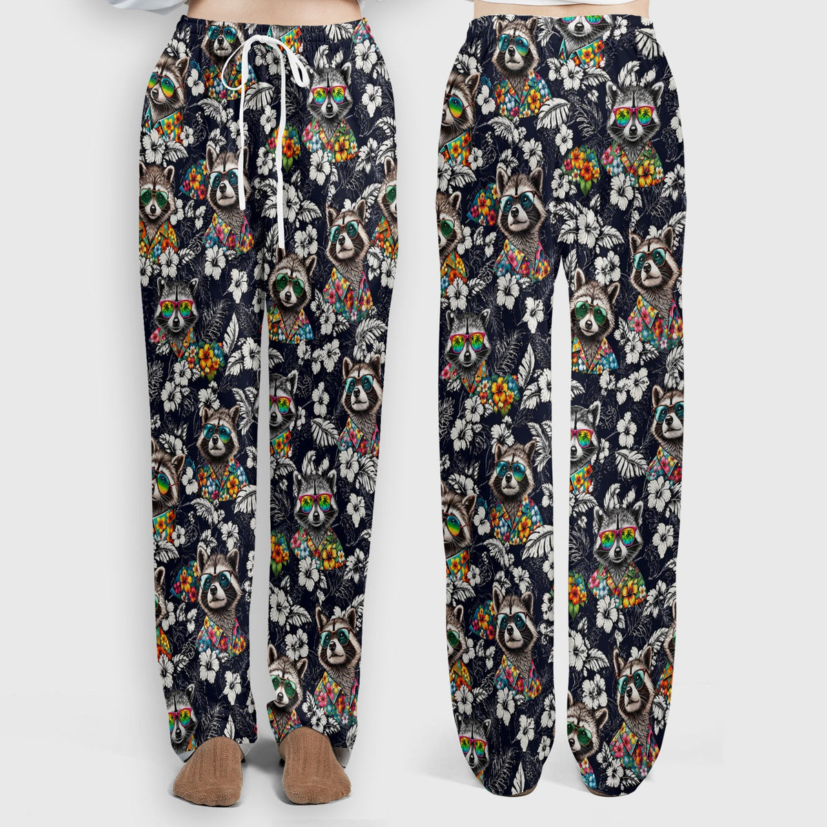 Tropical Raccoon Floral Nurse Scrub Set