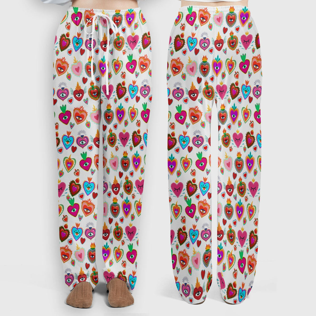 Valentine Colorful Sacred Heart Nurse Scrub Set