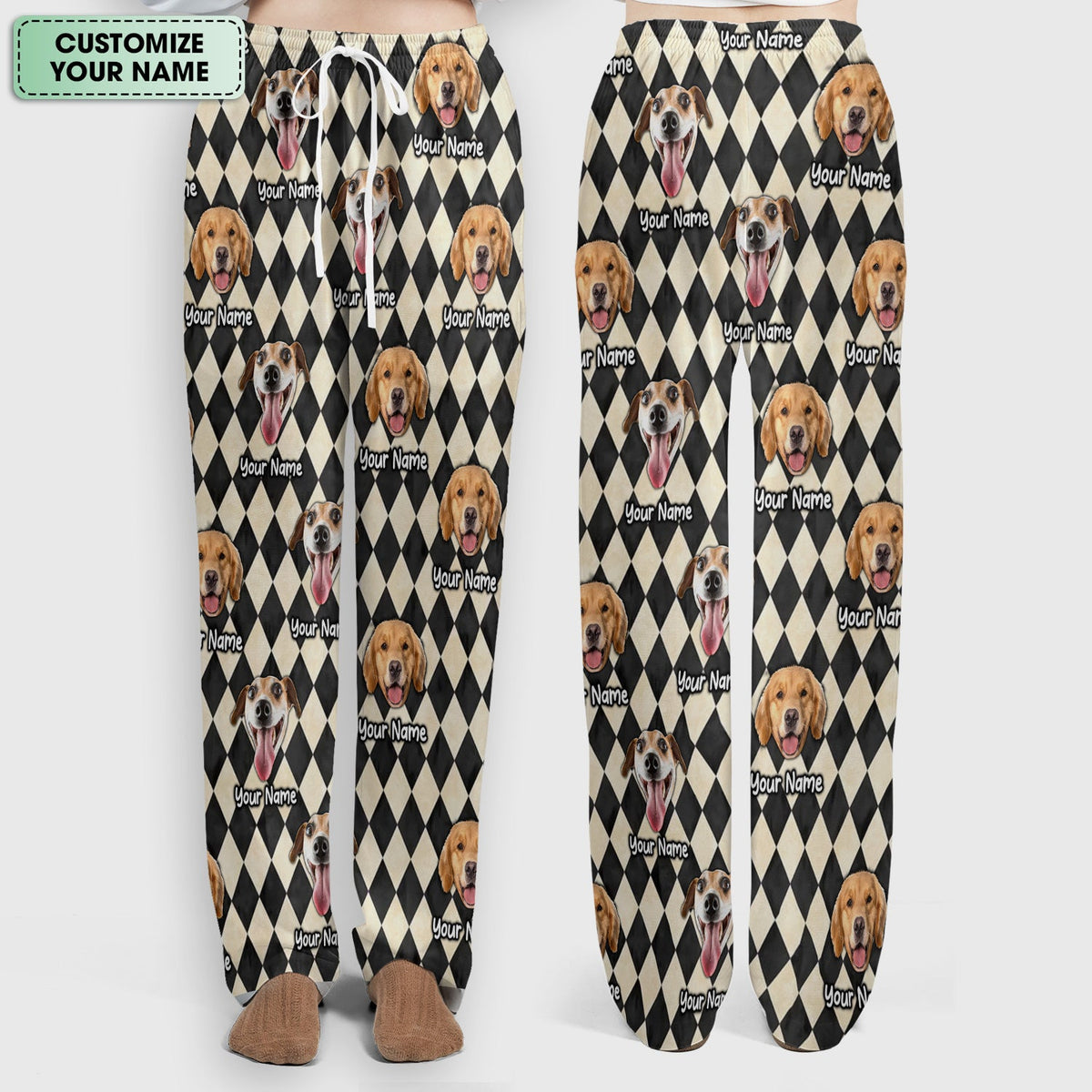 Personalized Pet Portrait Argyle Nurse Scrub Set