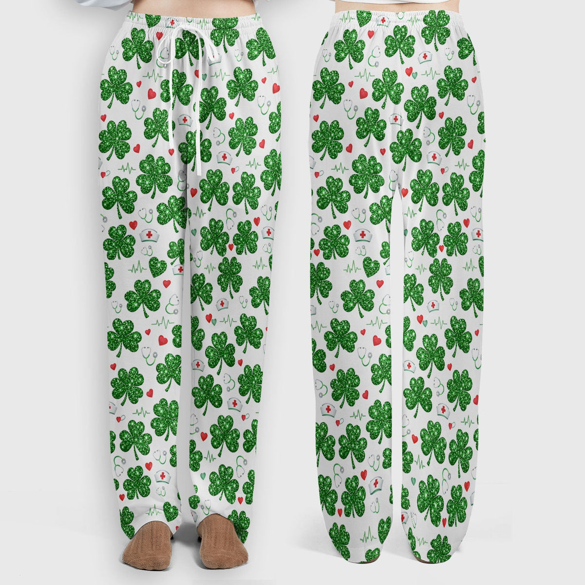 St Patrick Clover Nurse Scrub Set