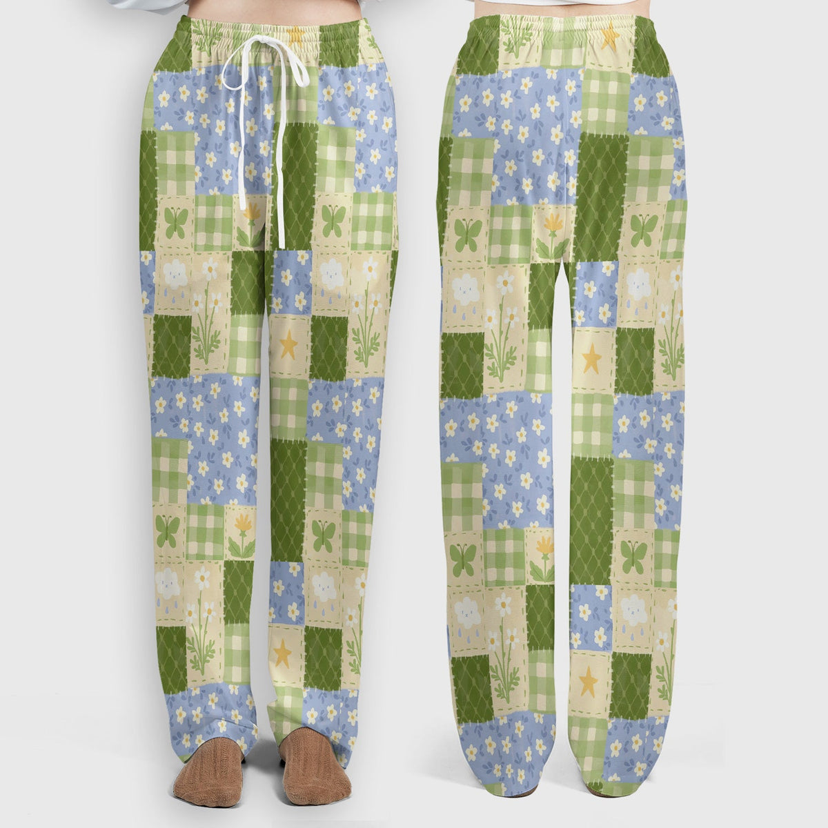 Green Patchwork Clover Floral Nurse Scrub Set