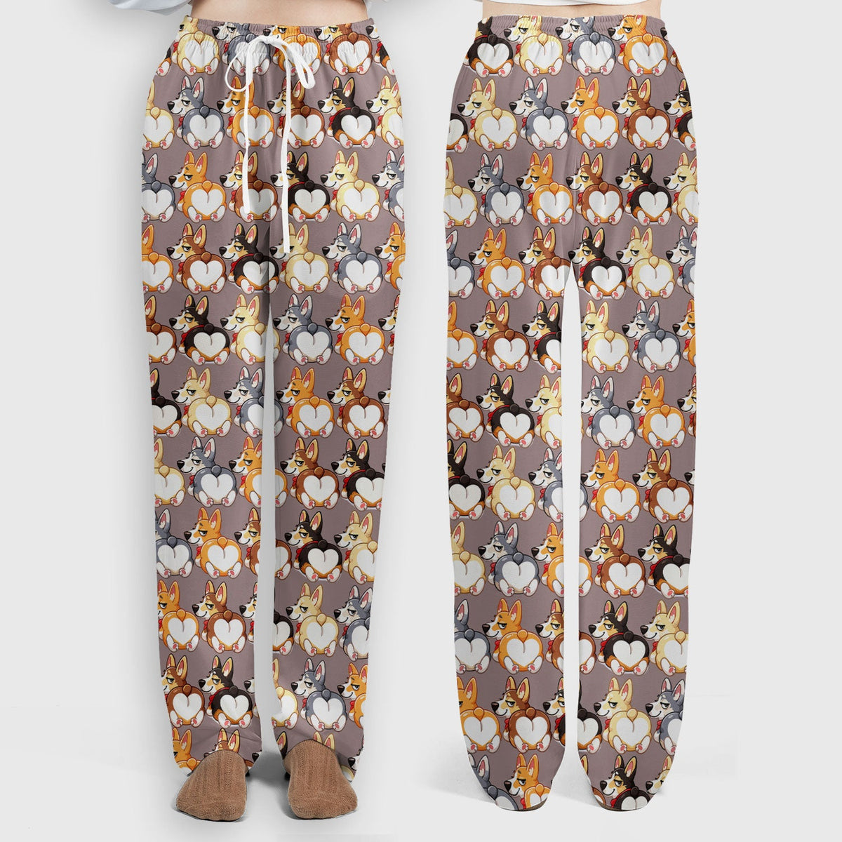 Corgi Cartoon Nurse Scrub Set