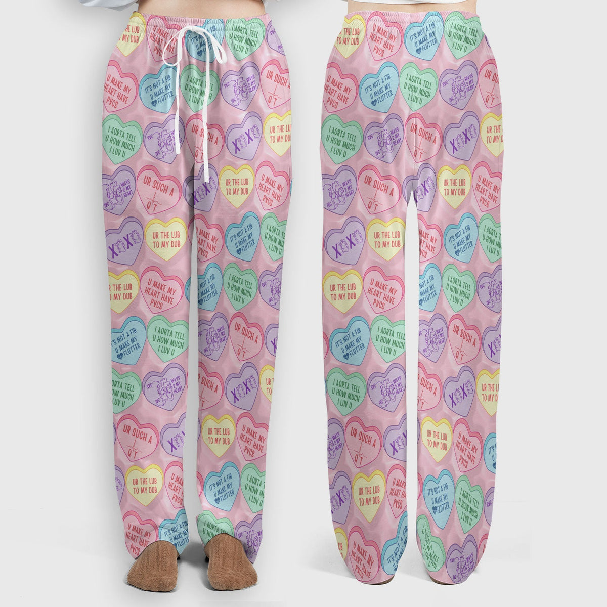 Candy Heart Nurse Scrub Set - Valentines Day Gift
