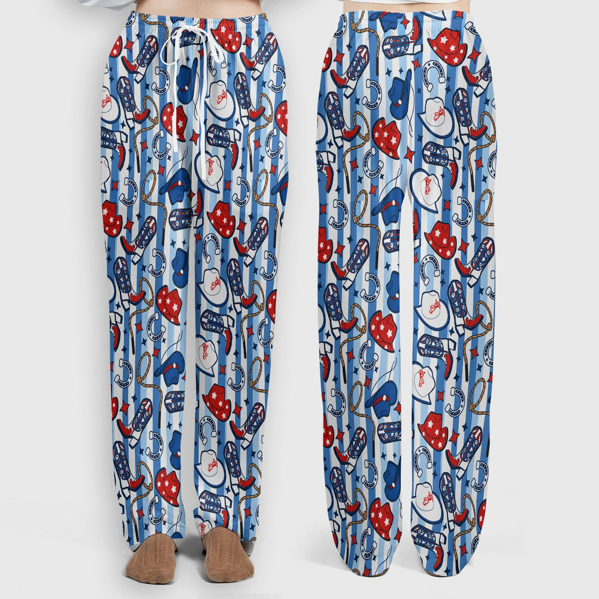 Western Cowboy Boots Hats Nurse Scrub Set