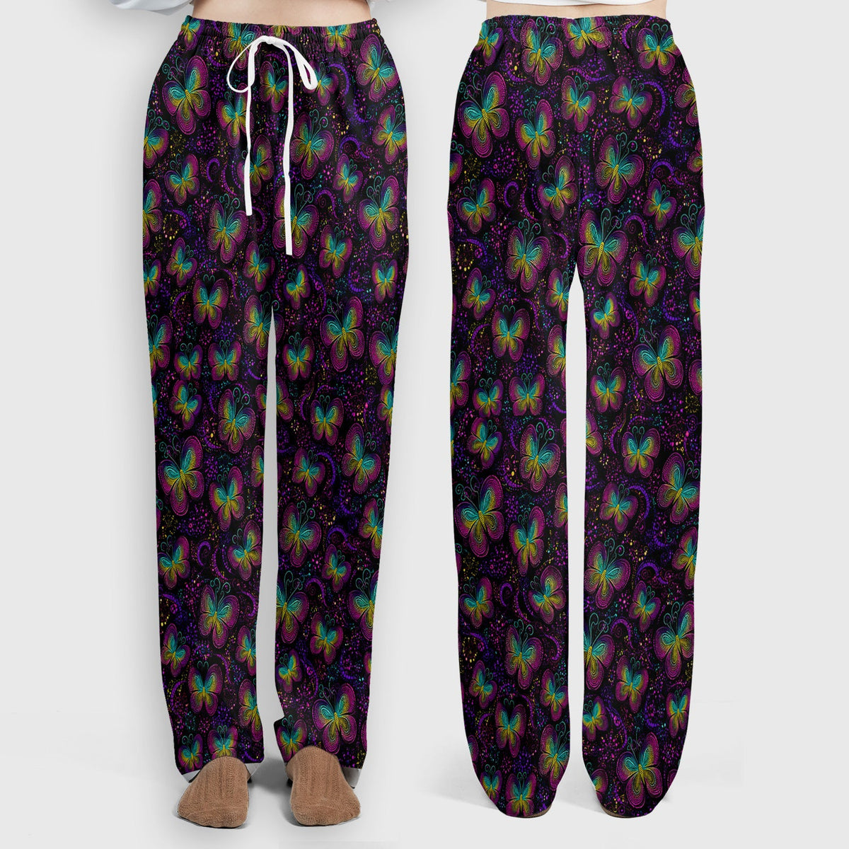 Neon Butterfly Swirl Nurse Scrub Set