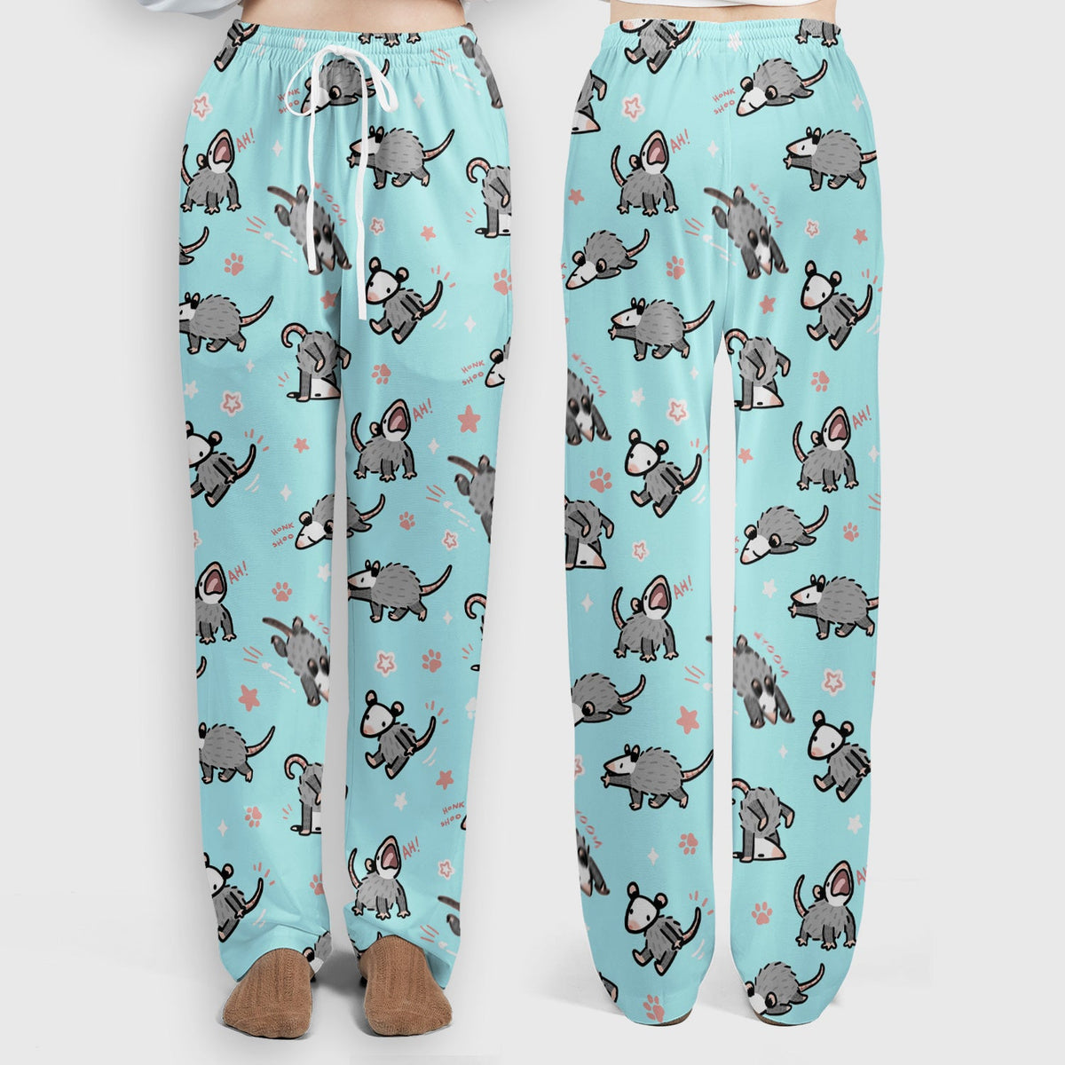 Cartoon Opossum Nurse Scrub Set