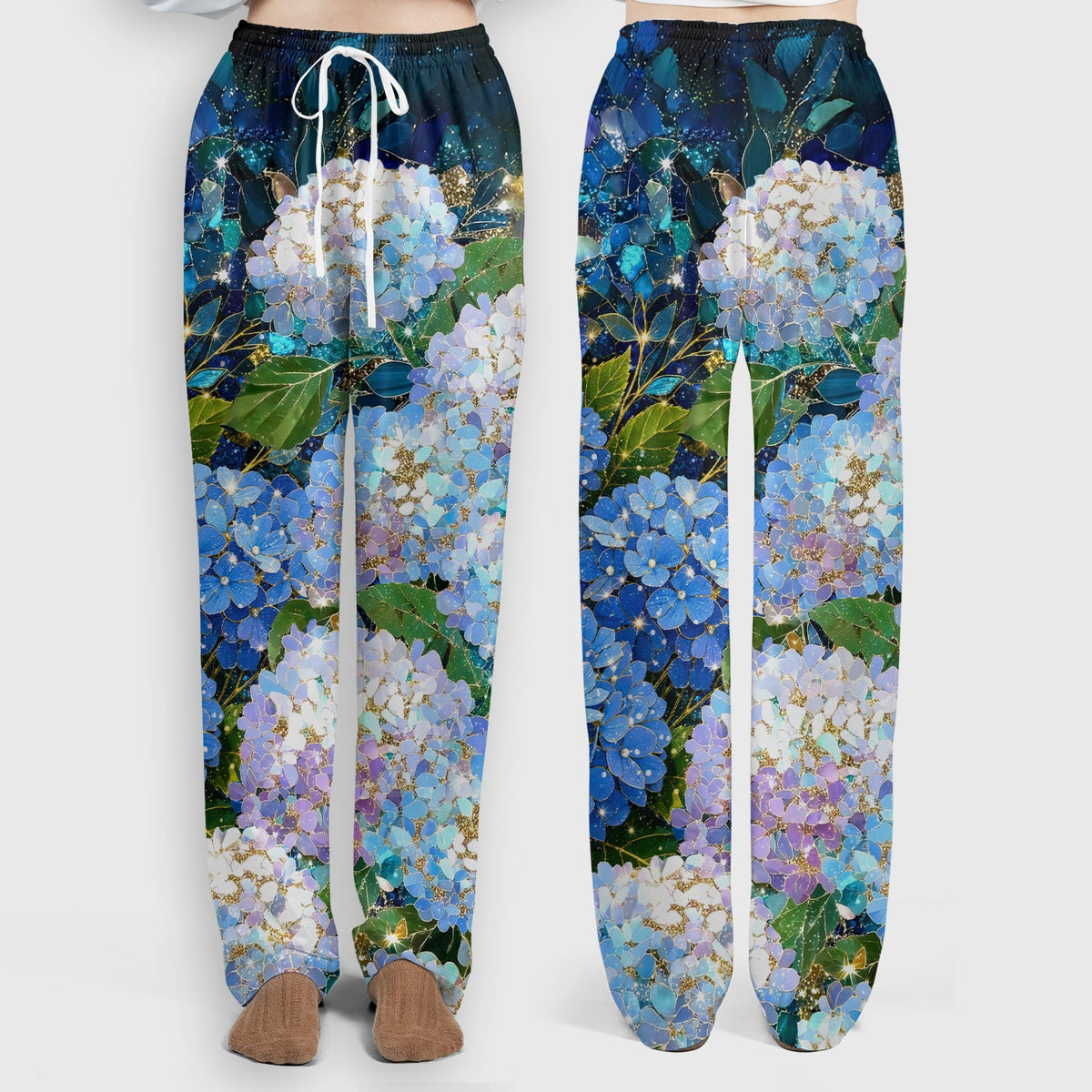 Blue Hydrangea Floral Nurse Scrub Set