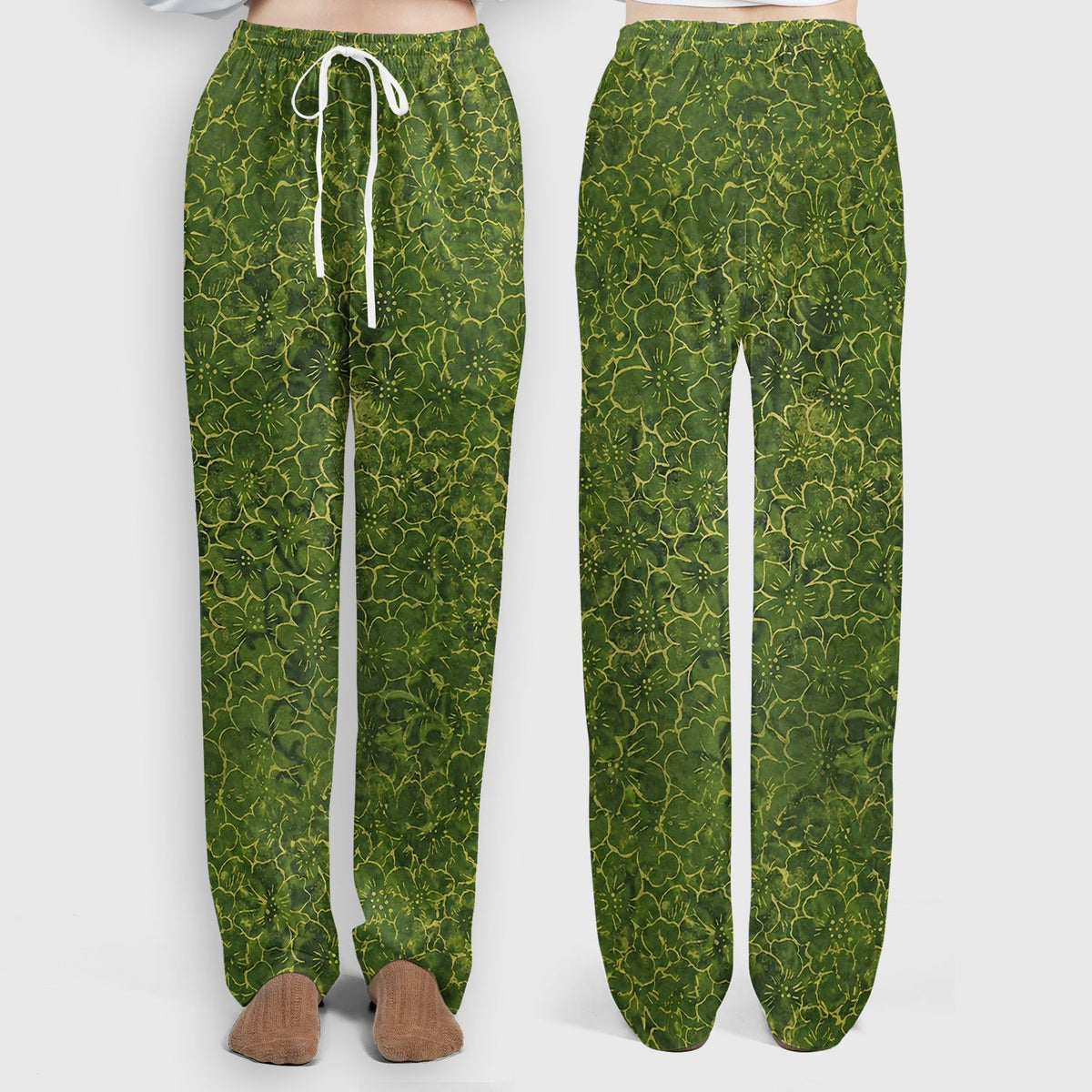 Green Floral Blossom Nurse Scrub Set