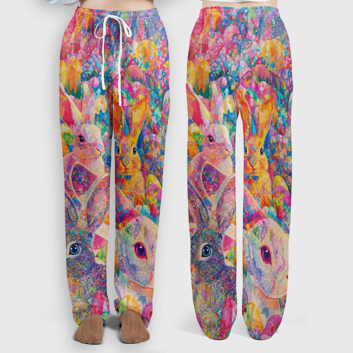 Colorful Artistic Bunny Nurse Scrub Set