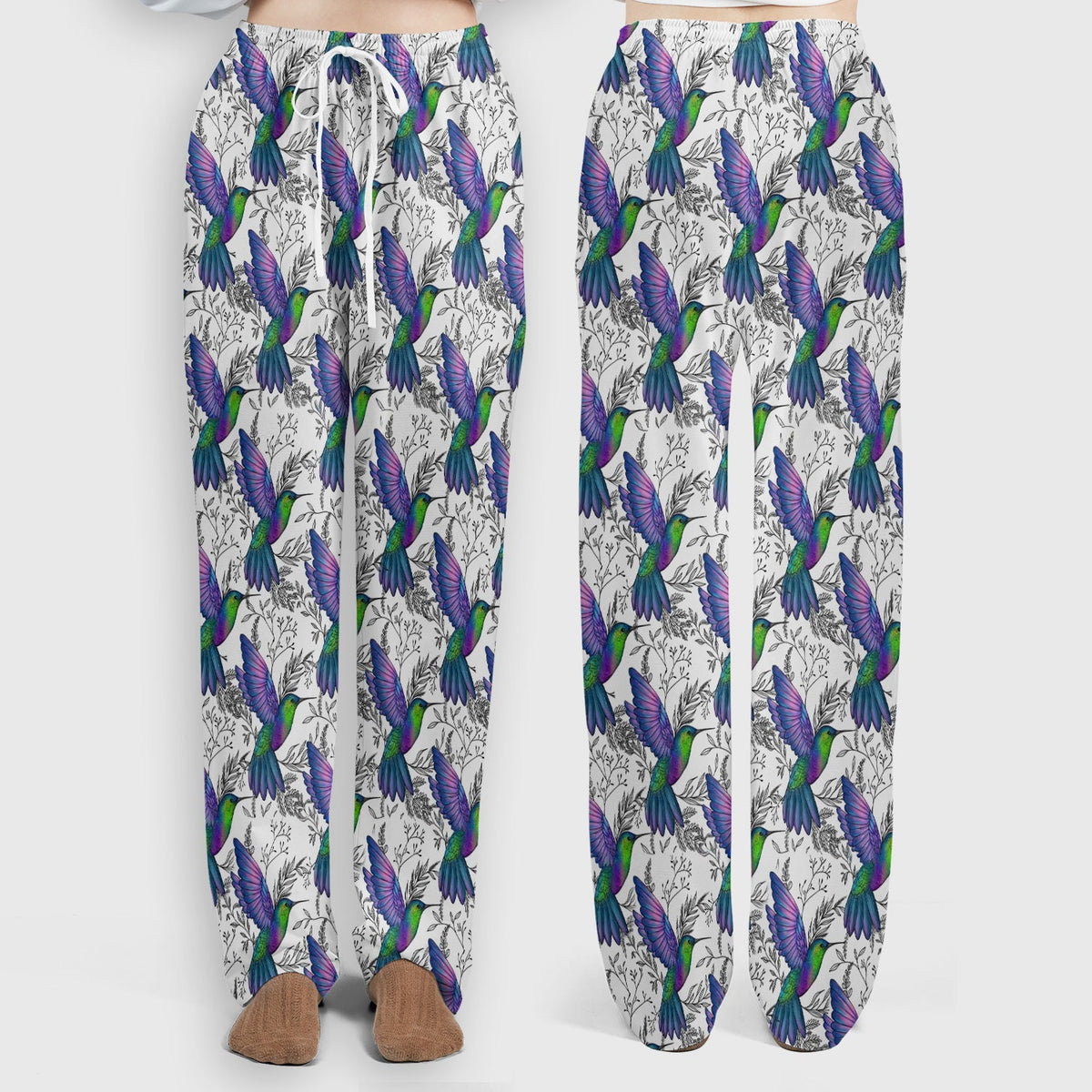 Colorful Hummingbird Botanical Nurse Scrub Set