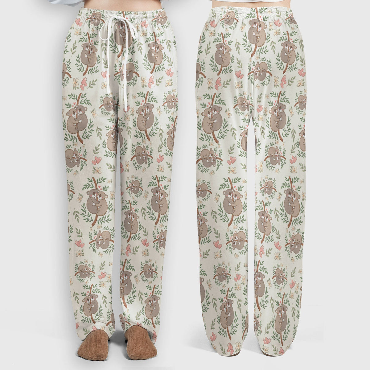 Koala Couple Floral Nurse Scrub Set