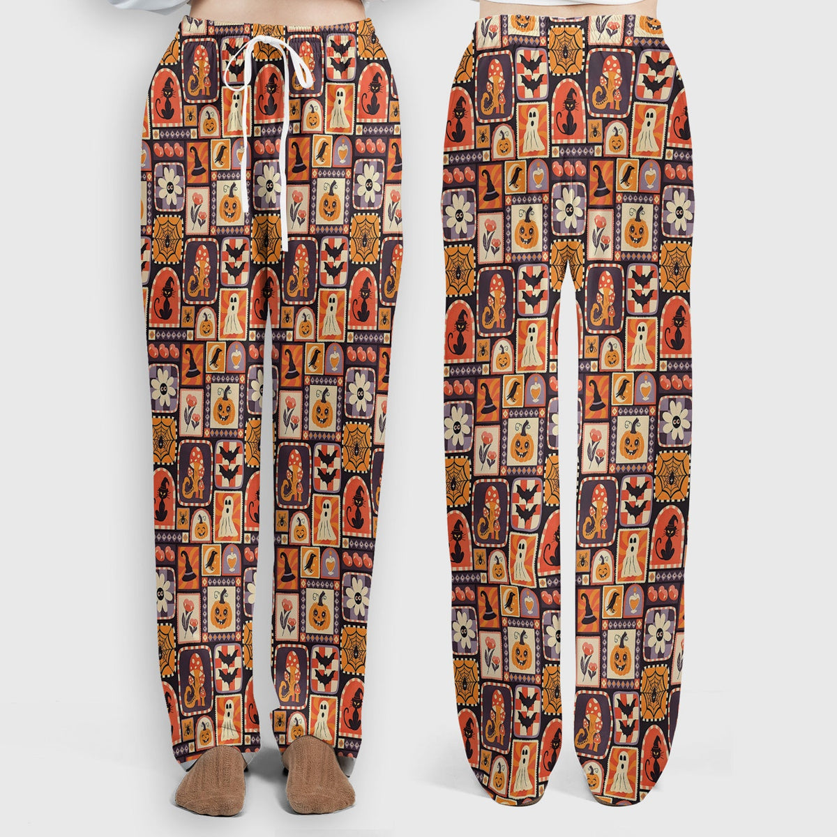 Retro Halloween Patchwork Nurse Scrub Set